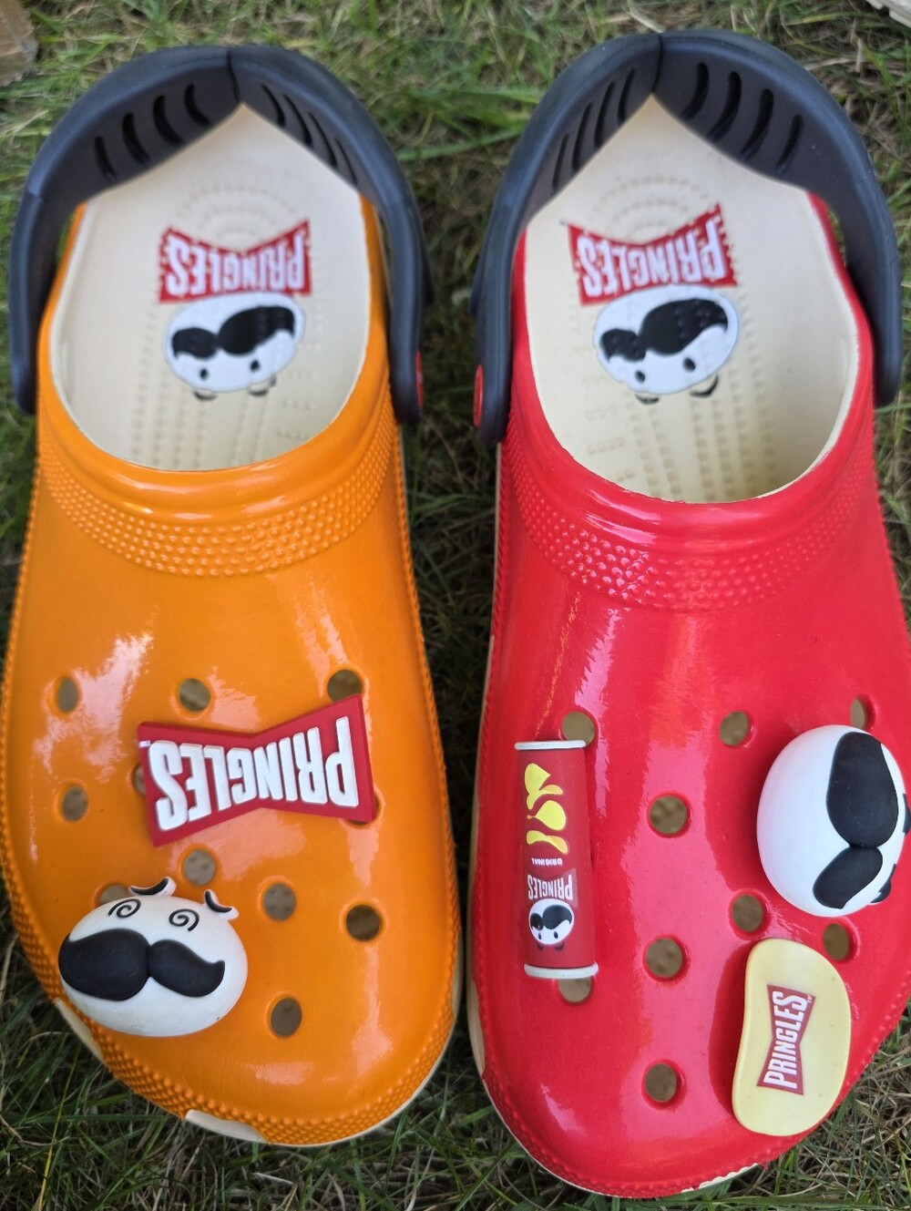 Mens Pringles X Crocs Red And Orange Size 10
